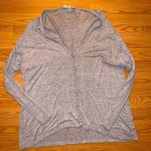 Gray long sleeve slouchy button up oversized top